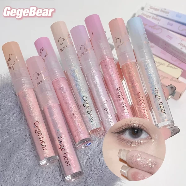 Sparkling Liquid Eye Shadow Lying Silkworm Highlighter Waterproof Pearl Sequins High-gloss Brightening Glitter Eyeshadow Stick - Image 4