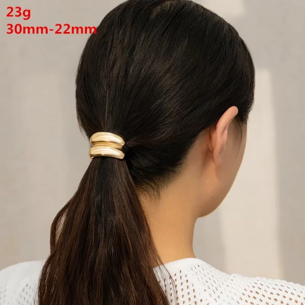 European and American style simple U-shaped alloy ponytail headband high elastic rubber band hairband low ponytail hairband fema - Image 15