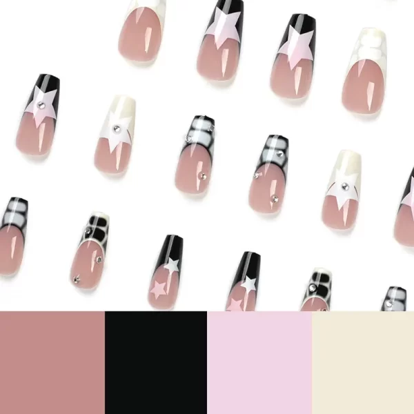 24pcs medium-length ballet manicure, wearable manicure, special manicure sheets, nail stickers, fake nails - Image 4