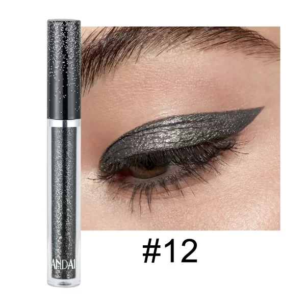 HANDAIYAN Liquid Eyeshadow Metallic Diamond Shiny Eye Liner Pen Giltter Eyeshadow Palette Lasting Shimmer Brighten Cosmetics - Image 9