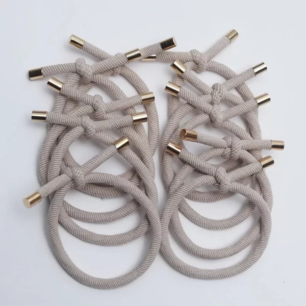 10PCS Women Elastic Hair Rubber Bands High Quality Girls Hair Bands Hair Scrunchies Gold Plated  Hair Accessories Hair Gum/Tie - Image 15