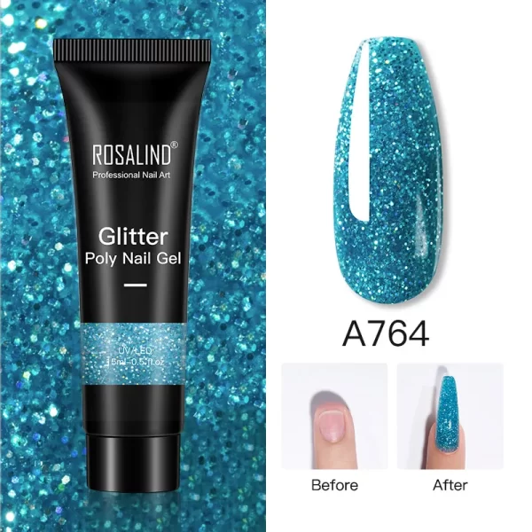 ROSALIND Multicolor Poly Nail Polish Gel Acrylic Extension Gule Profession Semi Permanent Resin Art Crystal Nail Glue 15ML/30ML - Image 37