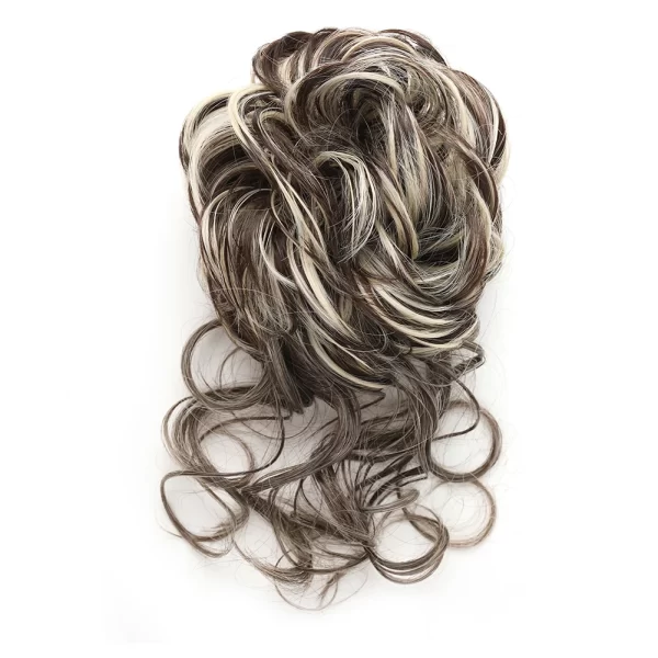 Messy Bun Synthetic Hair Piece Claw Clip Curly Wavy Hair Bun Tousled Updo Scrunchie Long Beard Chignon Ponytail for Daily Wear - Image 21