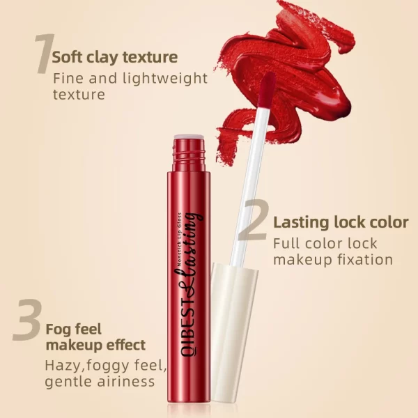 QIBEST Matte Liquid Lipstick Waterproof Long Lasting Velvet Mate Nude Red Lip Gloss Lint Tube Makeup Cosmetic Lipsticks Lipgloss - Image 4