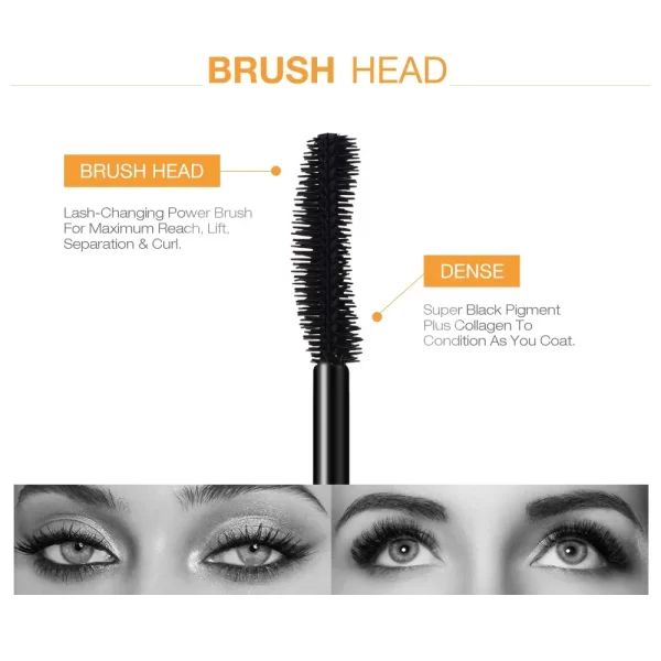 3D Mascara Lengthening Black Lash Eyelash Extension Eye Lashes Brush Beauty Makeup Long-wearing Gold Color Mascara - Image 4
