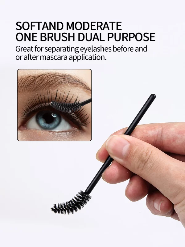 50PCS eyelash brush, eyelash curler, eyebrow comber, spiral 360 degree bendable brush head, bucket packed multifunctional tool - Image 2