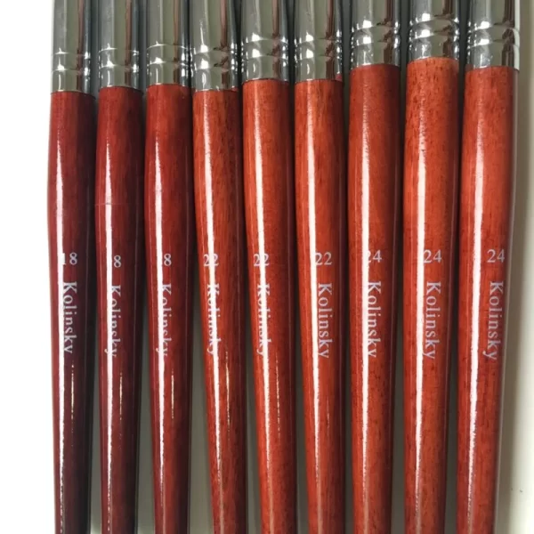 Big Size Round Sharp 1pcs 10#12#14#16#18#20#22#24 Kolinsky Sable Drawing Acrylic Nail Art Brush Red Wood Crystal Manicure Salon - Image 3