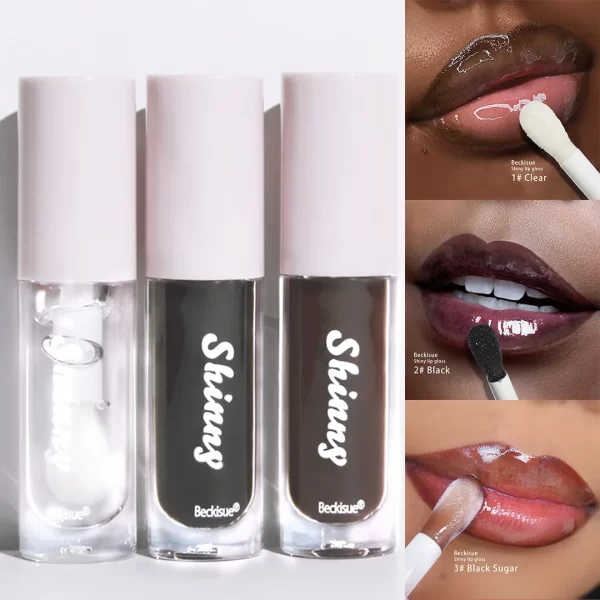 Jelly Black Lip Oil Water Gloss Mirror Lip Glaze Moisturizing Translucent Lipstick Lighten Lip Wrinkle Clear Lip Tint Plumping - Image 2