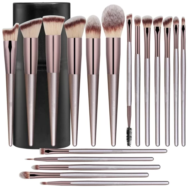 Makeup Brush Set 18 Pcs Premium Synthetic Foundation Powder Concealers Eye shadows Blush Make-up for Women with Black Case - Image 7