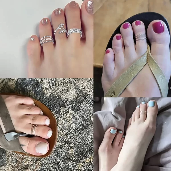 3pcs Set Stainless Steel Arrow Head Summer Fashion Foot Leg Beach Geometric Open Barefoot Finger Rings Toe Rings Women Jewelry - Image 6