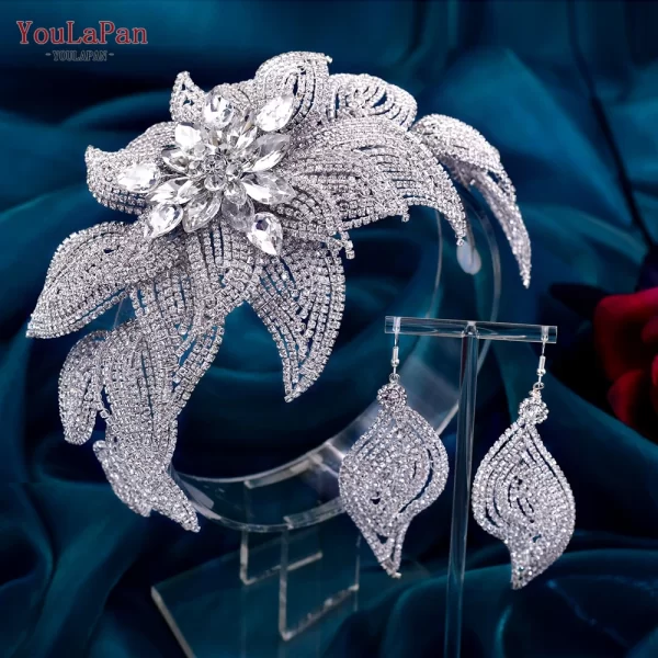 YouLaPan Luxurious Rhinestone Headbands for Hair Woman Silver Wedding Headpiece Bridal Headwear Bride Hair Accessries HP455 - Image 3