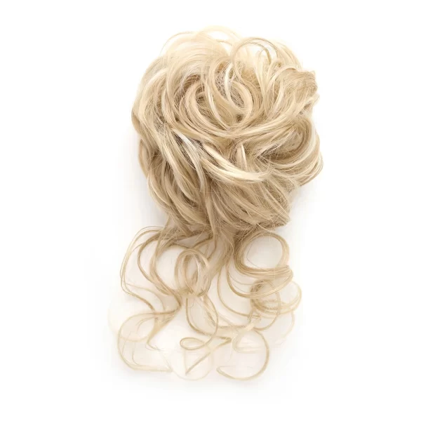 Messy Bun Synthetic Hair Piece Claw Clip Curly Wavy Hair Bun Tousled Updo Scrunchie Long Beard Chignon Ponytail for Daily Wear - Image 22