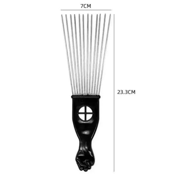 African Fist Comb Barbershop Brush Black Perm Pick Hair Comb Styling Steel Needle Comb Professioanl Mens Hairdressing Comb Tools - Image 7