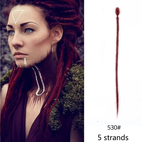 5strands Dreadlocks Hair Extensions Synthetic Faux Locs Crochet Hair Braids Hip-hop Knotless Hook Ombre Braiding African Tribe - Image 39