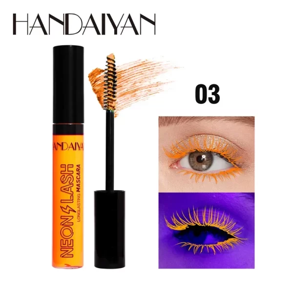 Fluorescence Mascara Waterproof No Blooming Fast Dry Colorful Neon Eyelashes Curling Yellow Blue Lengthens Eye Lashes Cosmetics - Image 8