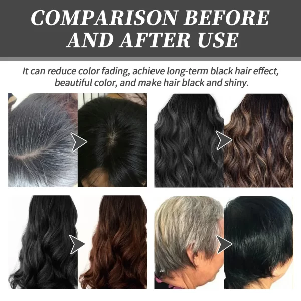 EELHOE Permanent Hair Dye Cream with Comb Long Lasting Cover Gray White Hairs Pure Plant-Based Hairdye Fruit Black Hair Cream - Image 5