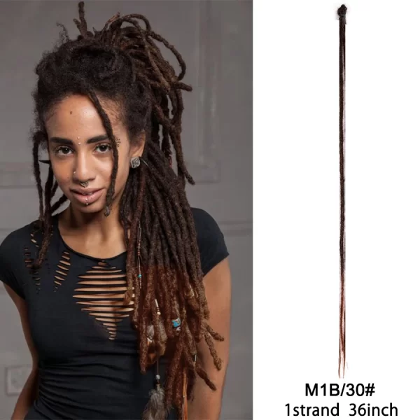 5 Strands Reggae Synthetic 20 36inch Handmade Dreadlocks Hair Extensions Faux Locks Crochet Hair Braid Hairpiece For Women/Men - Image 24