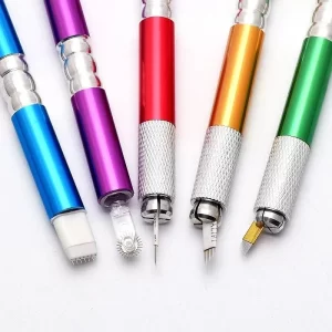 Manual Tattoo Pen Machine Permanent Makeup Eyebrow Hand Tool 3D Microblading Eyebrow Tattoo Tool Supply with 5p Tattoo Needle