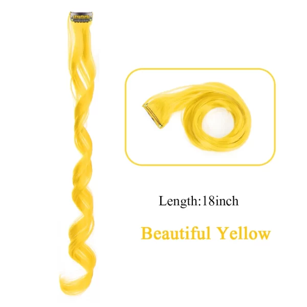 HUAYA Synthetic Long Curly Women Heat Resistant Clip In Hair Extension Hairpiece Gold Grey Purple Pink Red Colorful Extension - Image 11