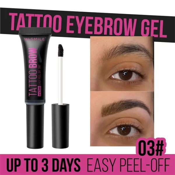3 Days Lasting Peel-off Dye Eyebrow Gel Semi-Permanent Waterproof Brow Tattoo Tint Sweatproof Peel Off Dye Eyebrow Cream - Image 9