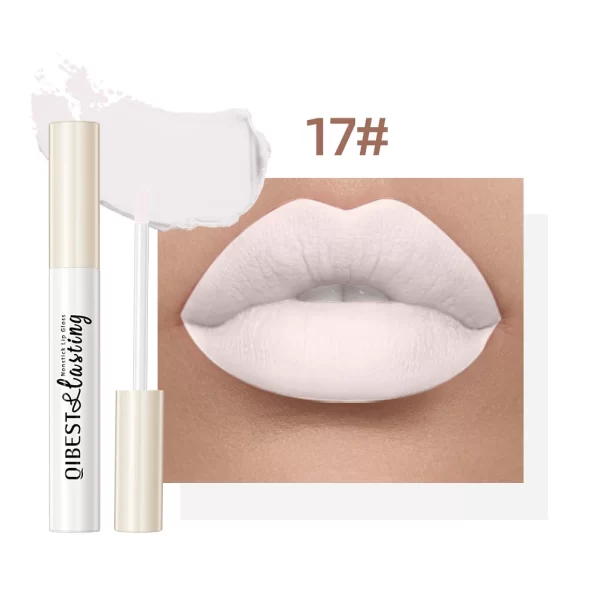 QIBEST 24 Colors Lip Gloss Sexy Red Waterproof  Nude Liquid Lipstick Non-Stick Long Lasting Black White Lipgloss Tint Cosmetics - Image 8