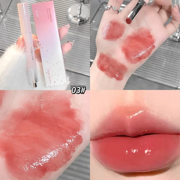 Jelly Solid Lip Gloss Cute Hydrating Mirror Red Brown Lipstick Clear Moisturizing Lips Tint Nature Nude Lip Makeup Cosmetics - Image 10