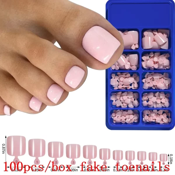 120pcs Gradient Short Ballet Press on Toenails Wearable Simple Nude Color False Toe Nails Full Cover Finished False Nail Tips *& - Image 17