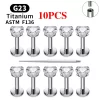 2/10PCS G23 Titanium Piercing Jewelry Ear Cartilage Tragus Heart Flat Back Stud Earrings 16G CZ Internal Thread Labret Lip Ring - Image 12