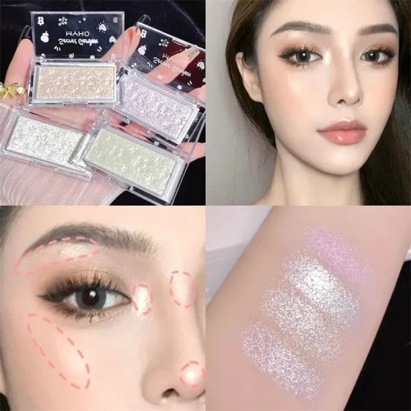 Highlighter Mashed Potato Texture Diamond Highlighter Powder Not Dry Glitter Face Contour Shimmer Illuminator Makeup Cosmetics - Image 4