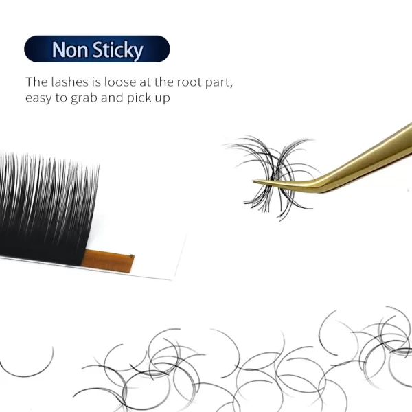 Bluebell Beauty 12 Rows Faux Mink Eyelashes Individual Eyelash Lashes Natural Matte Black Eyelash Extension Korea Silk Eyelashes - Image 4
