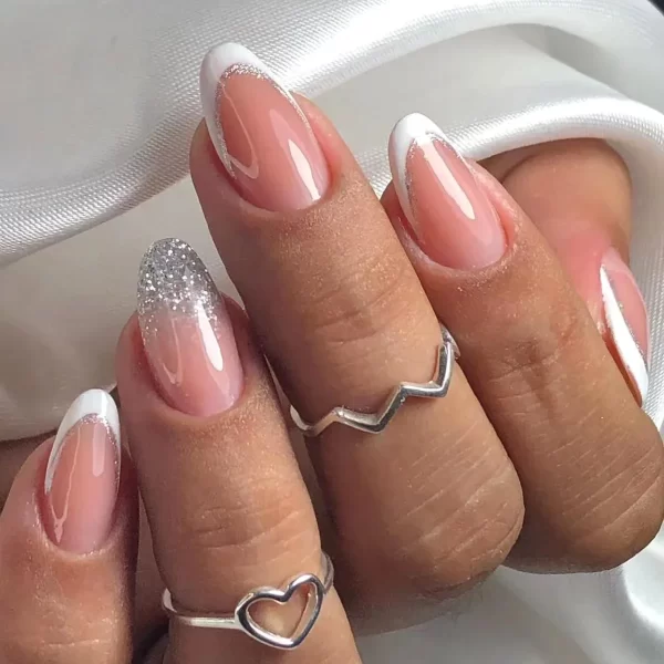 24pcs French Cat Eyes False Nails Almond Head Fake Nails for Manicure Beauty Glitter Shiny Artificial Nail Patch Press on Nails - Image 21