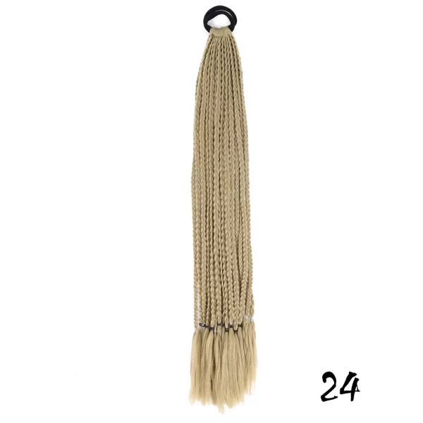 Synthetic Colored Braided Ponytail Hair Extension 60CM Elastic Rubber Band Braiding Ponytail Hair Extensions For Girls - Image 32