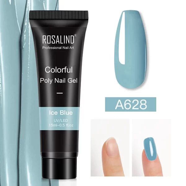 ROSALIND Colorful 15ml Poly Nail Gel Semi Permanent Acrylic Liquid Fast Extension Nail Gel Build Cured with UV/LED Lamp - Image 15