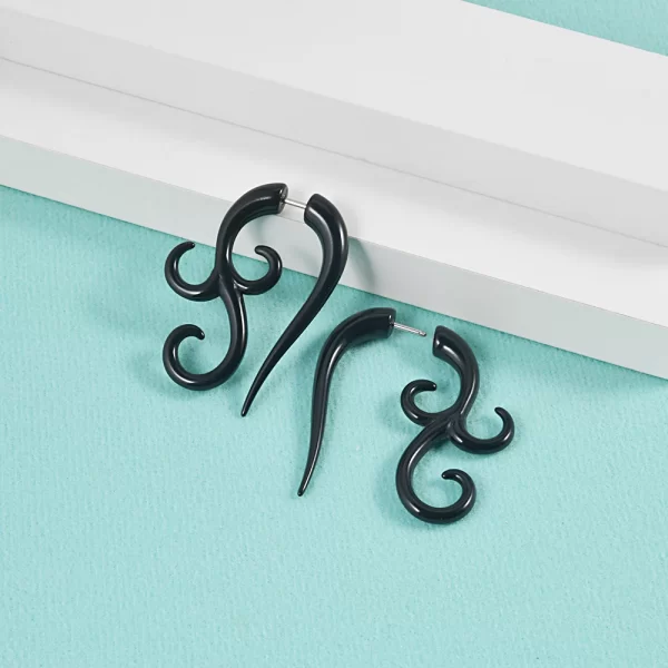 16gX6mm Shaft Acrylic Twist Wing Stud Fake Plug Tunnel Faux Ear Taper Gauges Earrings Cheater Stretcher Expander Piercing - Image 5