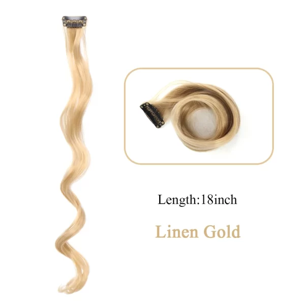 HUAYA Synthetic Long Curly Women Heat Resistant Clip In Hair Extension Hairpiece Gold Grey Purple Pink Red Colorful Extension - Image 21