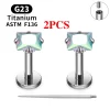 2/10PCS G23 Titanium Piercing Jewelry Ear Cartilage Tragus Heart Flat Back Stud Earrings 16G CZ Internal Thread Labret Lip Ring - Image 23