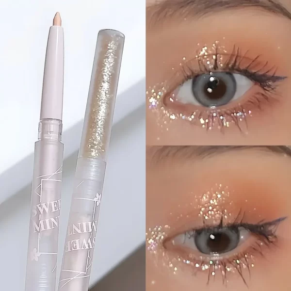 2 In 1 Liquid Glitter Eyeshadow Matte Skin Tone Silkworm Pen Pearl Shimmer Waterproof Liquid Sequins Eyeliner Eye Shadow Makeup - Image 8