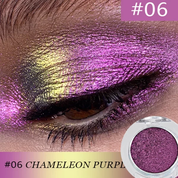 High-Pigmented Chameleon Purple Eyeshadow Powder MultiChrome Shifting Pigments Shiny Metallic Lipstick Eyes Makeup Palette - Image 2