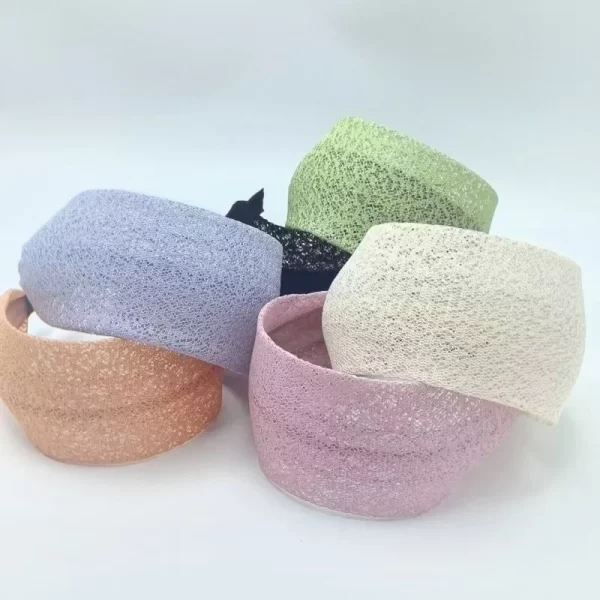 Fashionable Wide Lace Headband Anti-Slip Design Stylish Wide Embroidered Border  Women's Knitted Hair Accessories Elegant Style - Image 2