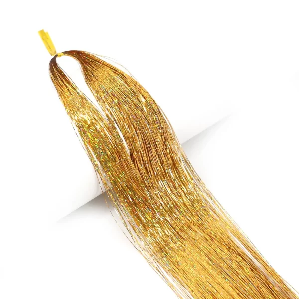 Colourful Shiny Threads Glitter Hair Tinsel Kit Gold Silk HairGlitter String Extensions Accessories For Women Headdress - Image 19