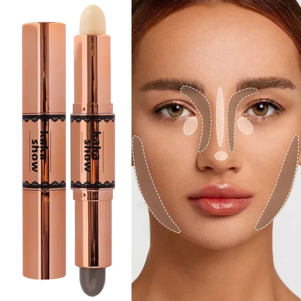 Double-ended Face Contour Concealer Stick Waterproof Oil-control Matte Natural V-face Shaping Contouring Highlight Pen Cosmetics - Image 15