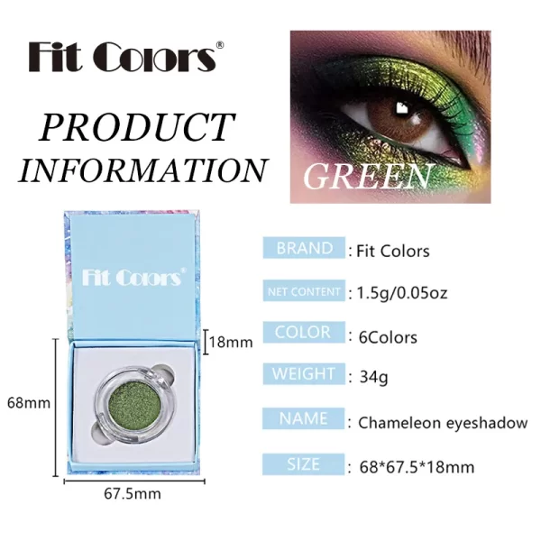 High-Pigmented Chameleon Purple Eyeshadow Powder MultiChrome Shifting Pigments Shiny Metallic Lipstick Eyes Makeup Palette - Image 6