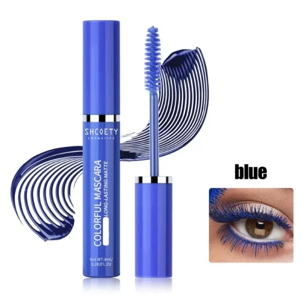 Colored Mascara Eyelashes Blue Pink Green Colorful Waterproof Mascara Charming Long Lasting Curling Mascara Eye Christmas Makeup - Image 10