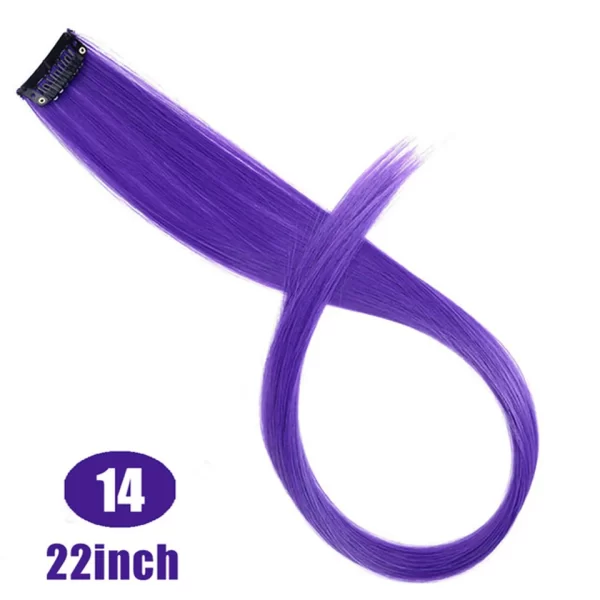 HUAYA Synthetic Long Curly Women Heat Resistant Clip In Hair Extension Hairpiece Gold Grey Purple Pink Red Colorful Extension - Image 49