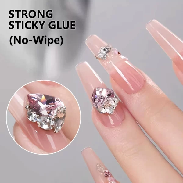 CHUNSHU Super Strong Sticky Nail Glue Gel For Rhinestones Nail Art Decorations 15G No Wipe DIY Gem Adhesive Functional UV Gel - Image 4