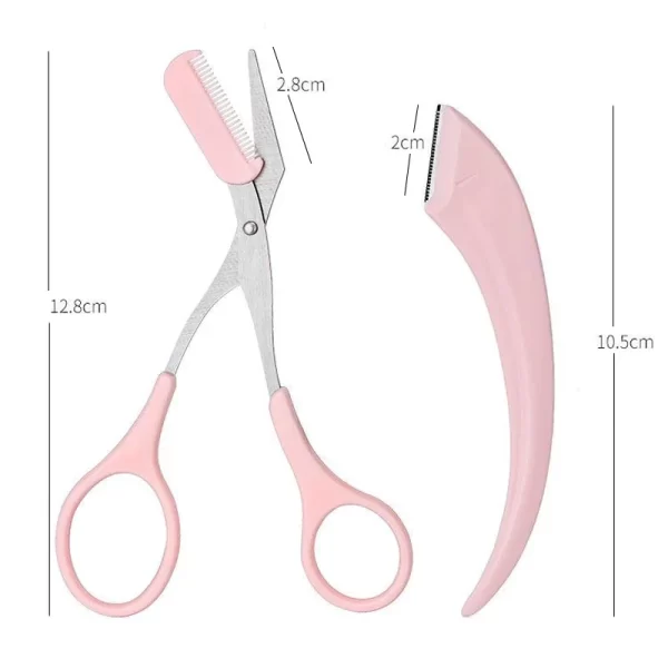 Karsyngirl 1/2/3Pcs Eyebrow Trimming Knife Eyebrow Face Razor For Women Eyebrow Scissors With Comb Brow Trimmer Scraper - Image 6