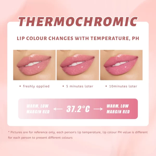 QIBEST Glitter Diamond Lipstick Moisturzing Color Changing Lipstick Pearlescent Shiny Temperature Lip Balm Lasting Lips Makeup - Image 4