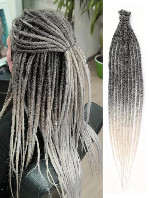 24Inch Dreadlock Extensions Synthetic Loc Extensions 0.6CM 100% Full Head Handmade Permanent Dreadlocks Extension for Men/Women