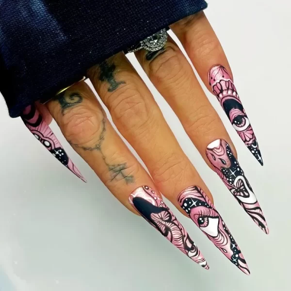 Horror Manga Gothic Style Fake Nails Black White Anime Nail Art Press on Nails Nail Accessories Popular False Nails Nail Tips - Image 15