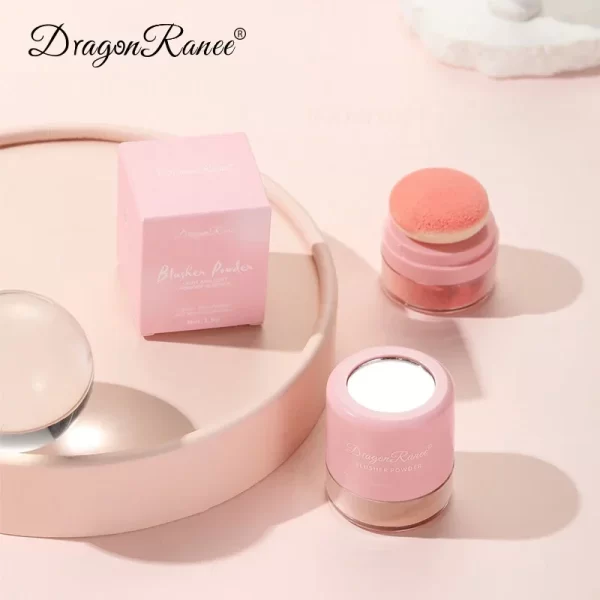 Cheek Tint Blusher Powder Lasting Natural Mineral Loose Powder Multi-purpose Peach Pink Rouge Pigments with Sponge Cosmetic Tool - Image 7